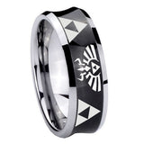 10mm Legend of Zelda Concave Black Tungsten Carbide Personalized Ring