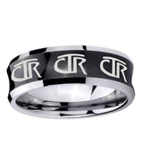 10mm Multiple CTR Concave Black Tungsten Ring