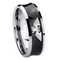 8MM Aquila Concave Black Tungsten Wedding Engagement Ring