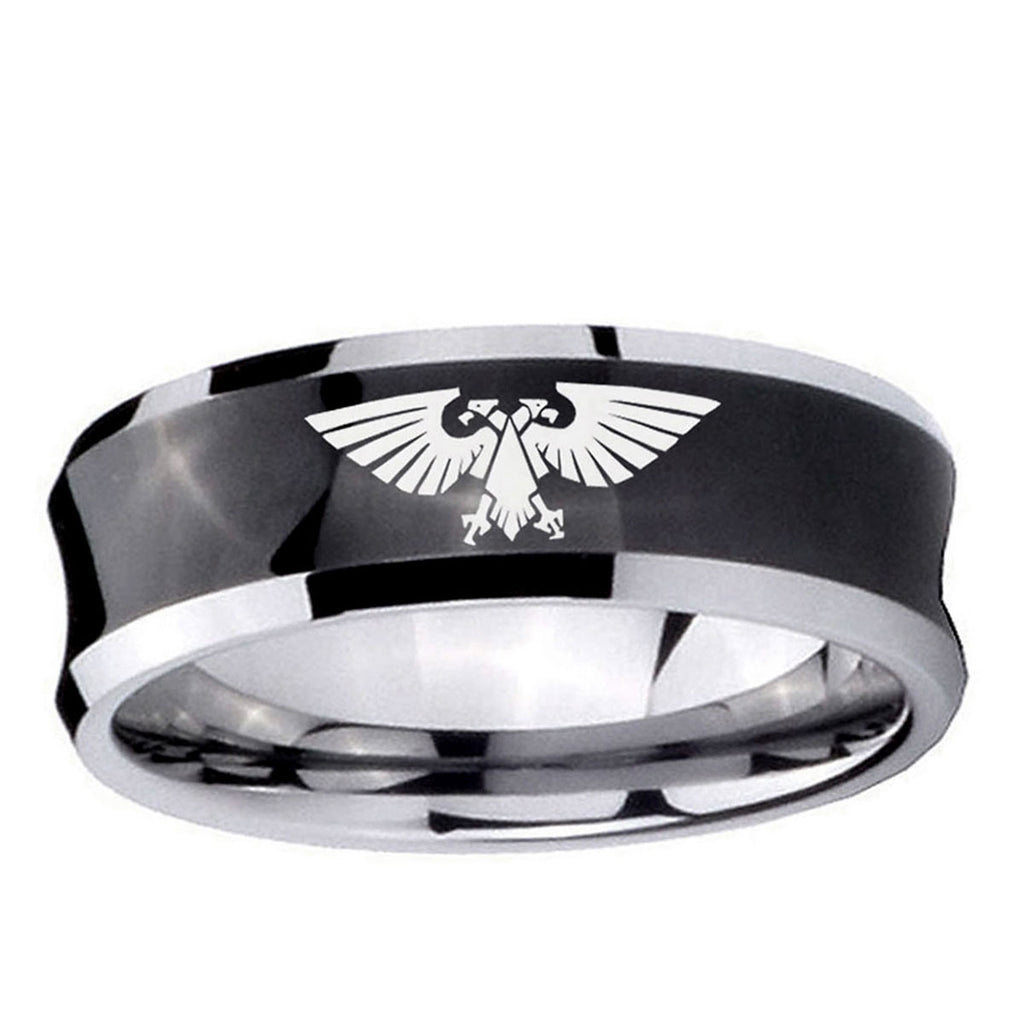 10mm Aquila Concave Black Tungsten Ring