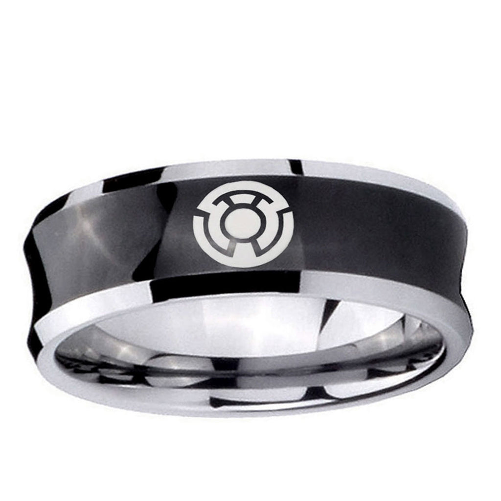 5MMYellow Lantern Concave Black Mens Unique Wedding Bands