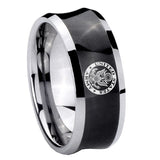 10mm U.S. Army Concave Black Tungsten Carbide Men's Engagement Band