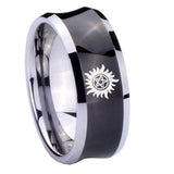 8mm Supernatural Concave Black Rings For Men Fashion