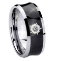 8MM Supernatural Concave Black Rings For Men Fashion