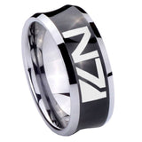 10mm-N7-Design-Concave-Black-Tungsten-Carbide-Men's-Engagement-Band