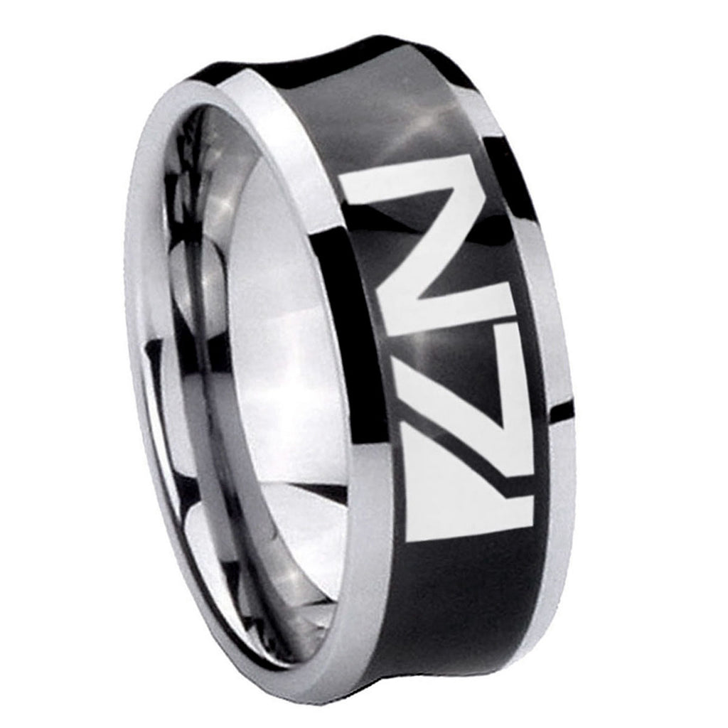 8MM N7 Design Concave Black Tungsten Custom Ring for Men