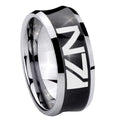8MM N7 Design Concave Black Tungsten Custom Ring for Men