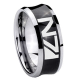 10mm N7 Design Concave Black Tungsten Carbide Men's Engagement Band