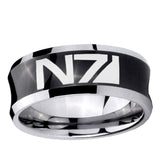 5, 8mm N7 Design Concave Black Tungsten Carbide Custom Ring for Men