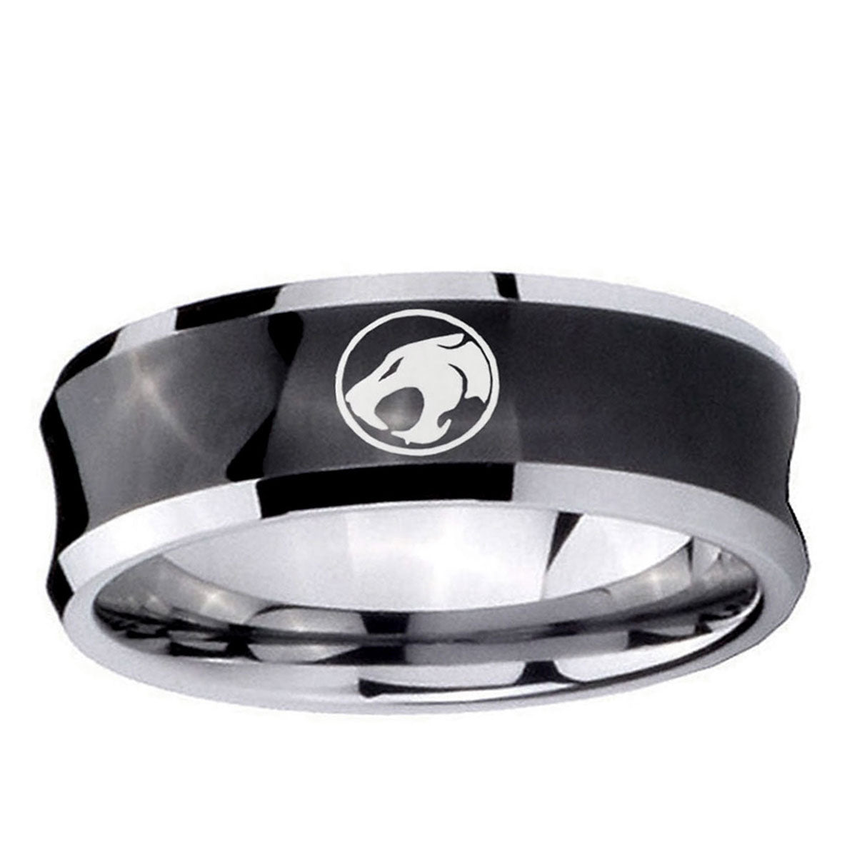 5MMThundercat Concave Black Tungsten Carbide Anniversary Ring