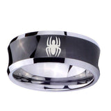 8mm-Spiderman-Concave-Black-Tungsten-Carbide-Mens-Engagement-Ring