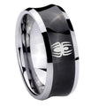8MM Spiderman Concave Black Tungsten Mens Engagement Ring