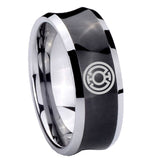 8mm Blue Lantern Concave Black Rings For Men Fashion