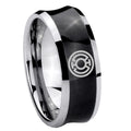 8MM Blue Lantern Concave Black Rings For Men Fashion