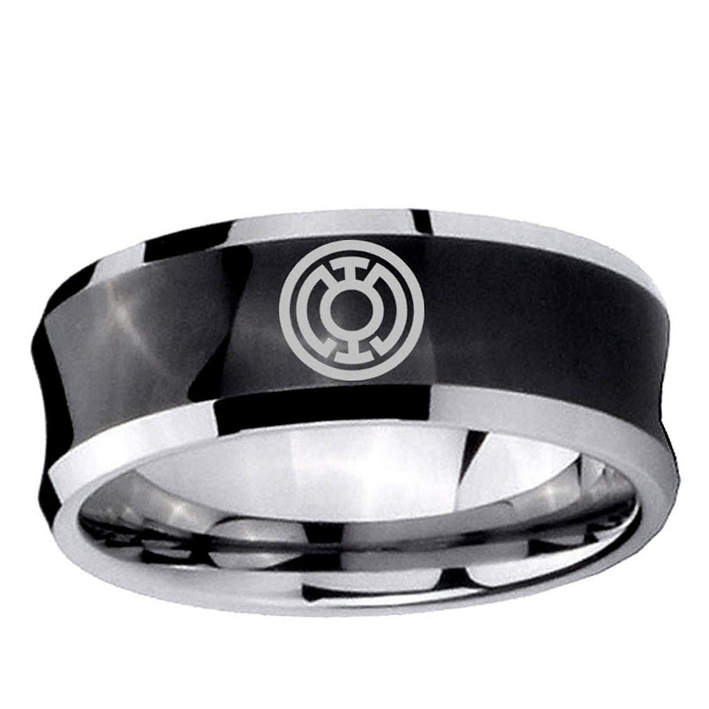 5MMBlue Lantern Concave Black Rings For Men Fashion