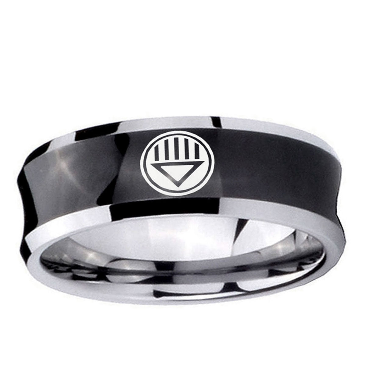 5MMLantern Corps Concave Black Mens Unique Wedding Bands