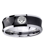 5, 8mm Lantern Corps Concave Black Mens Unique Wedding Bands