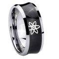10mm American Atheist Concave Black Tungsten Carbide Men's Engagement Ring