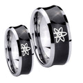 American Atheist Concave Black Tungsten Couple Band Set