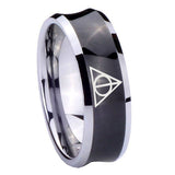10mm-Deathly-Hallows-Concave-Black-Tungsten-Carbide-Men's-Promise-Rings