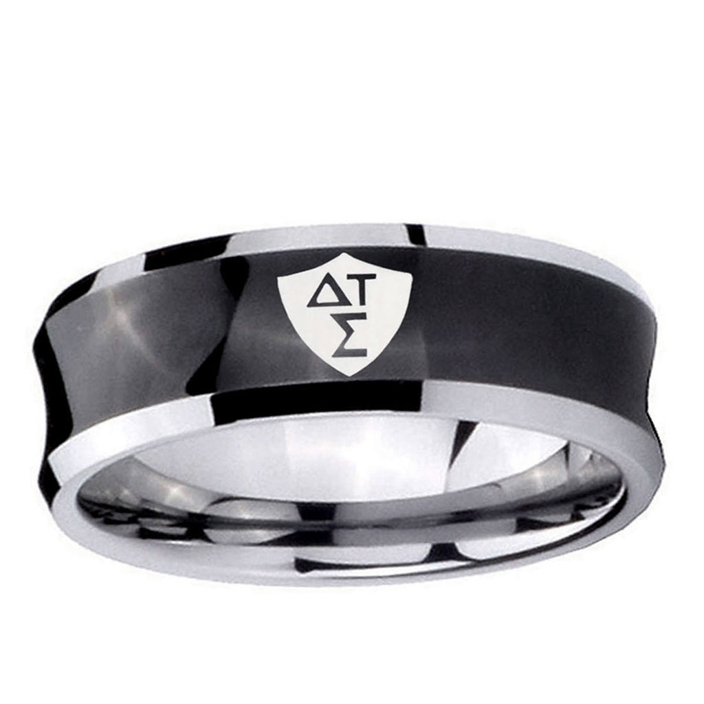 10mm Greek CTR Concave Black Tungsten Ring