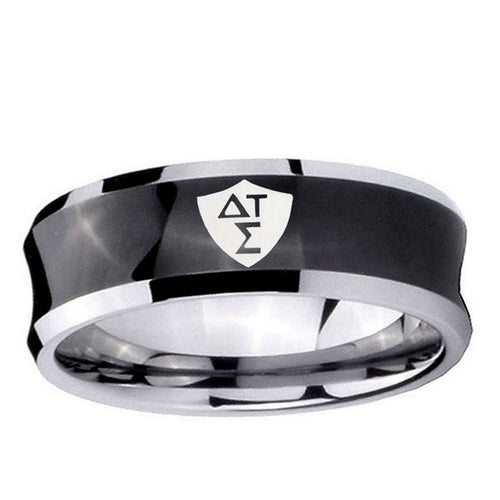 10mm Greek CTR Concave Black Tungsten Ring