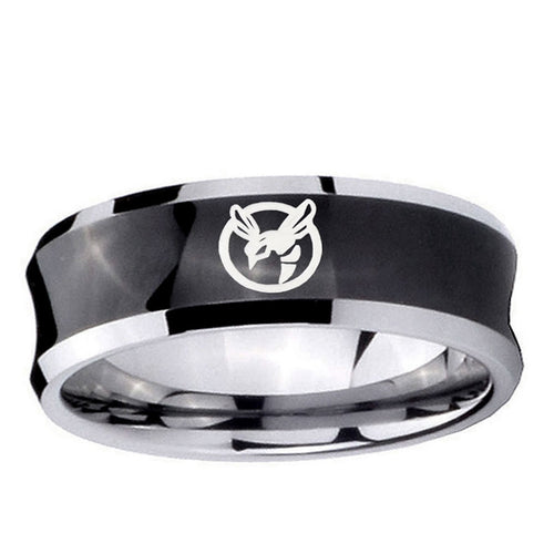 10mm Honey Bee Concave Black Tungsten Ring