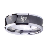 10mm-Music-&-Heart-Concave-Black-Tungsten-Carbide-Mens-Promise-Ring