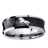 10mm Horse Concave Black Tungsten Ring