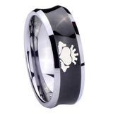 10mm-Claddagh-Design-Concave-Black-Tungsten-Carbide-Men's-Wedding-Ring
