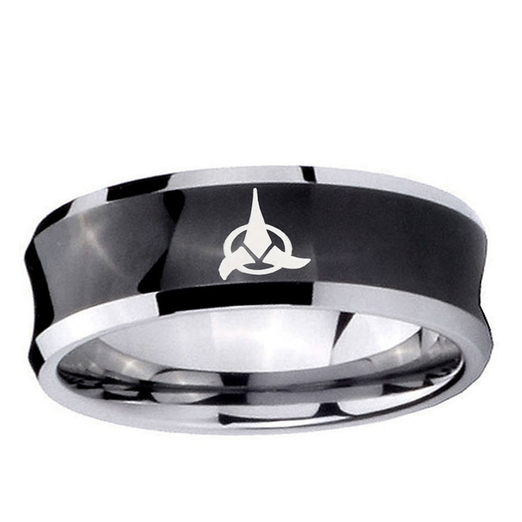 5MMKlingon Concave Black Tungsten Carbide Anniversary Ring