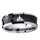 10mm Klingon Concave Black Tungsten Ring