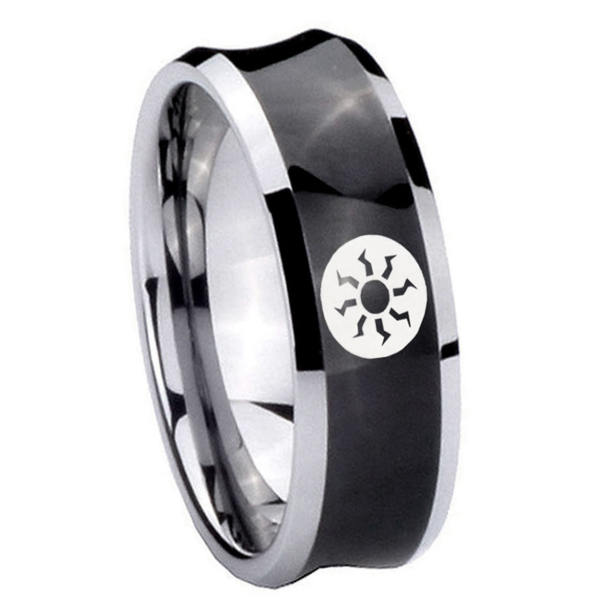 10mm Magic The Gathering Concave Black Tungsten Carbide Wedding Bands Ring