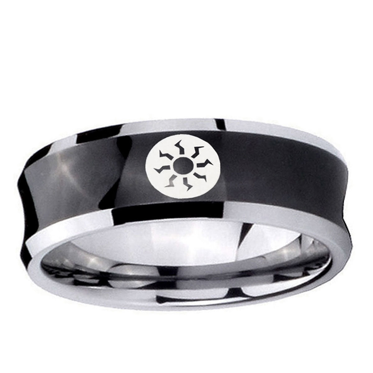 10mm Magic The Gathering Concave Black Tungsten Ring
