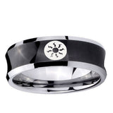5, 8mm Magic The Gathering Concave Black Tungsten Ring