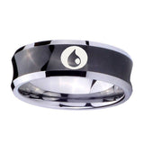 10mm-Magic-Gathering-Concave-Black-Tungsten-Carbide-Wedding-Engagement-Ring