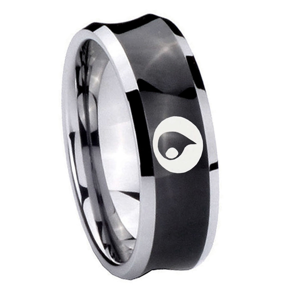 8MM Magic Gathering Concave Black Tungsten Mens Wedding Ring