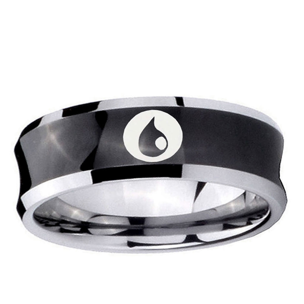 5MMMagic Gathering Concave Black Tungsten Mens Wedding Ring