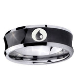 10mm Magic Gathering Concave Black Tungsten Ring