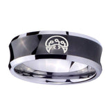 10mm-Metroid-Concave-Black-Tungsten-Carbide-Men's-Bands-Ring