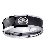 5, 8mm Metroid Concave Black Tungsten Ring