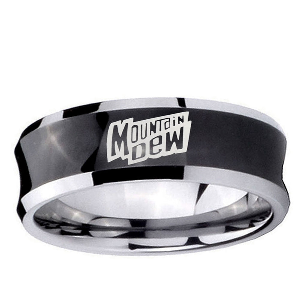5MMMountain Dew Concave Black Tungsten Wedding Bands Ring