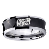 5, 8mm Mountain Dew Concave Black Tungsten Ring