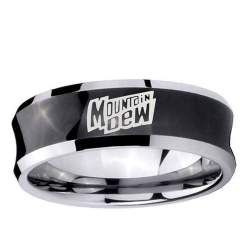 10mm Mountain Dew Concave Black Tungsten Ring