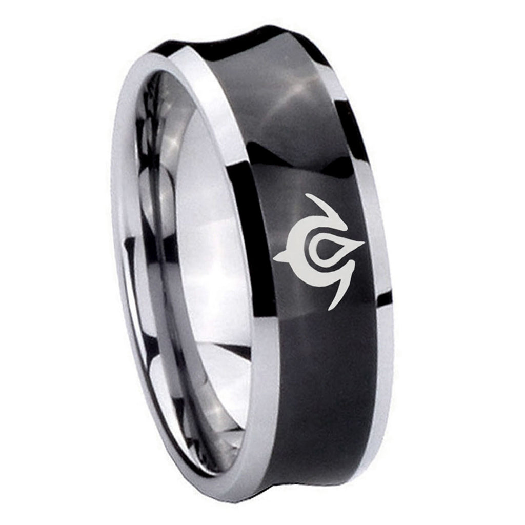 8MM Naga Concave Black Tungsten Carbide Wedding Engagement Ring
