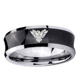 5, 8mm Phoenix Concave Black Tungsten Ring