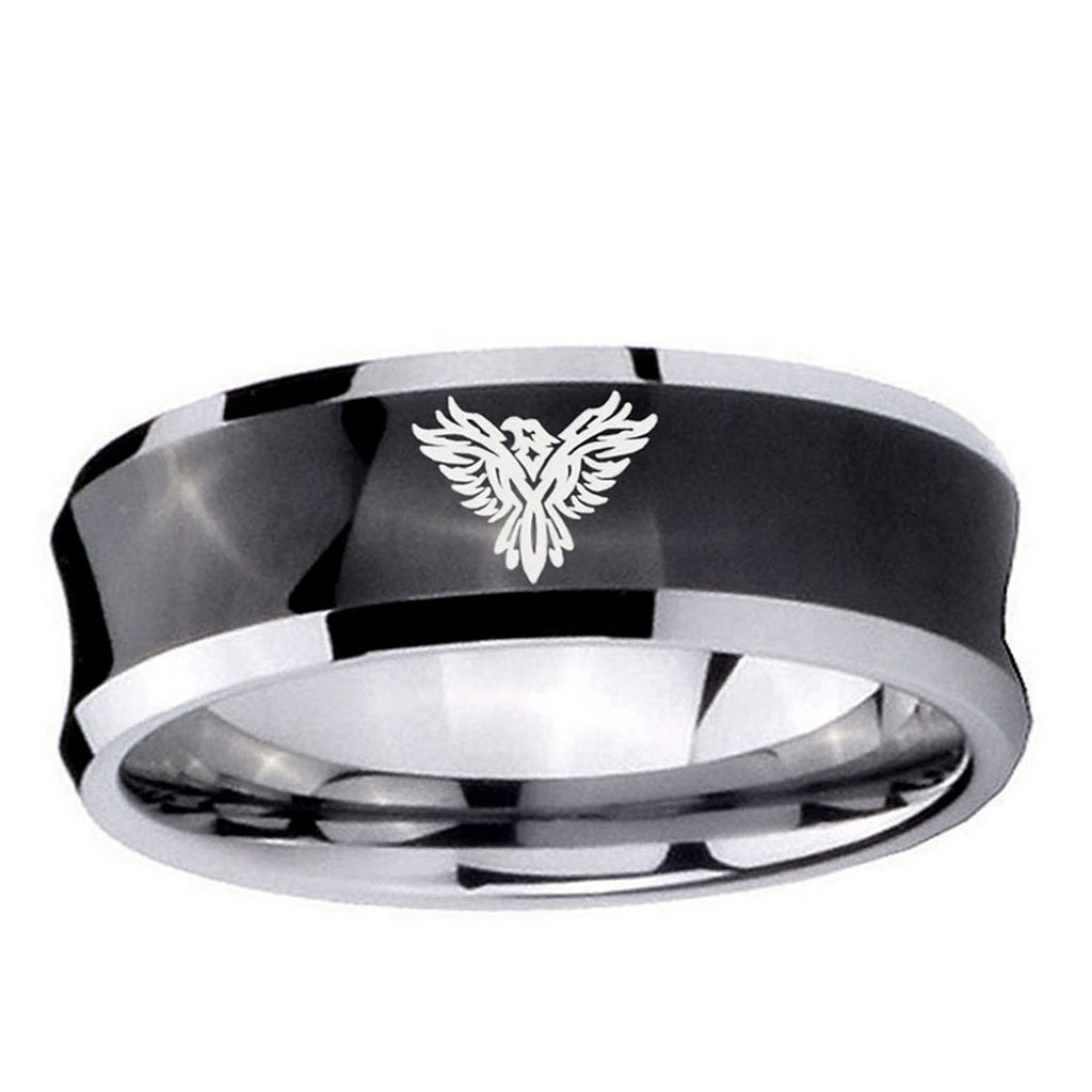 10mm Phoenix Concave Black Tungsten Ring