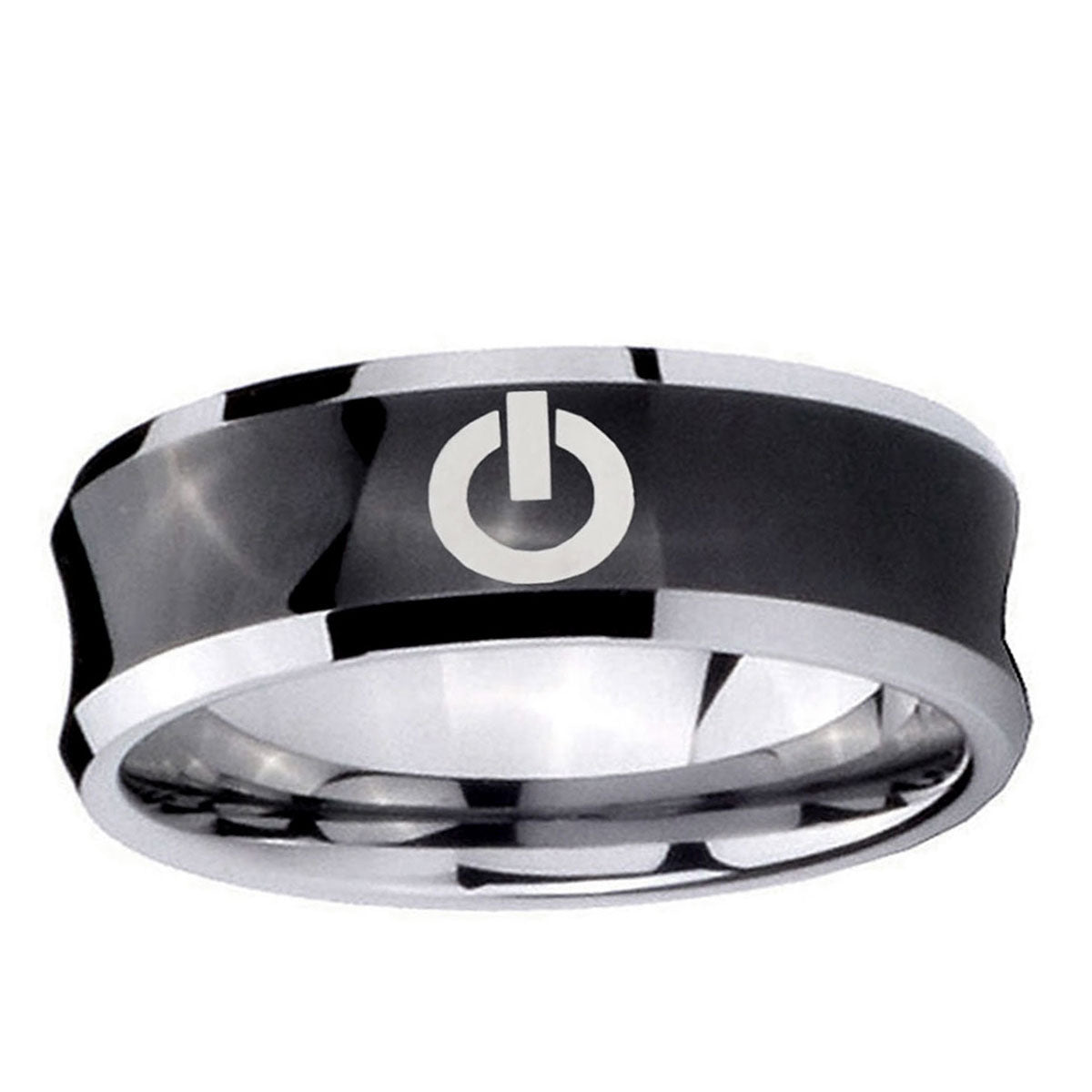 10mm Power Concave Black Tungsten Ring
