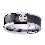 10mm-Resident-Evil-Concave-Black-Tungsten-Carbide-Men's-Engagement-Band