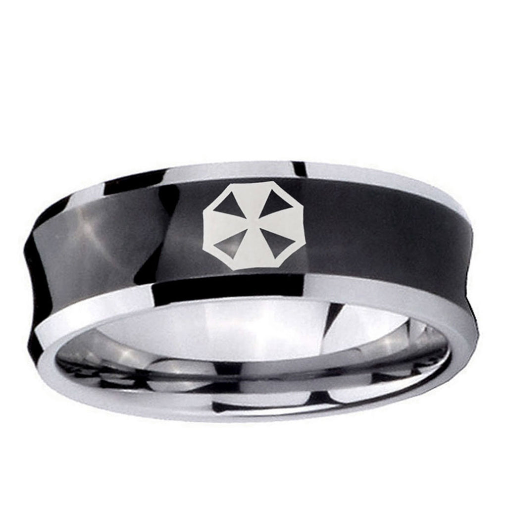 5MMResident Evil Concave Black Tungsten Custom Ring for Men